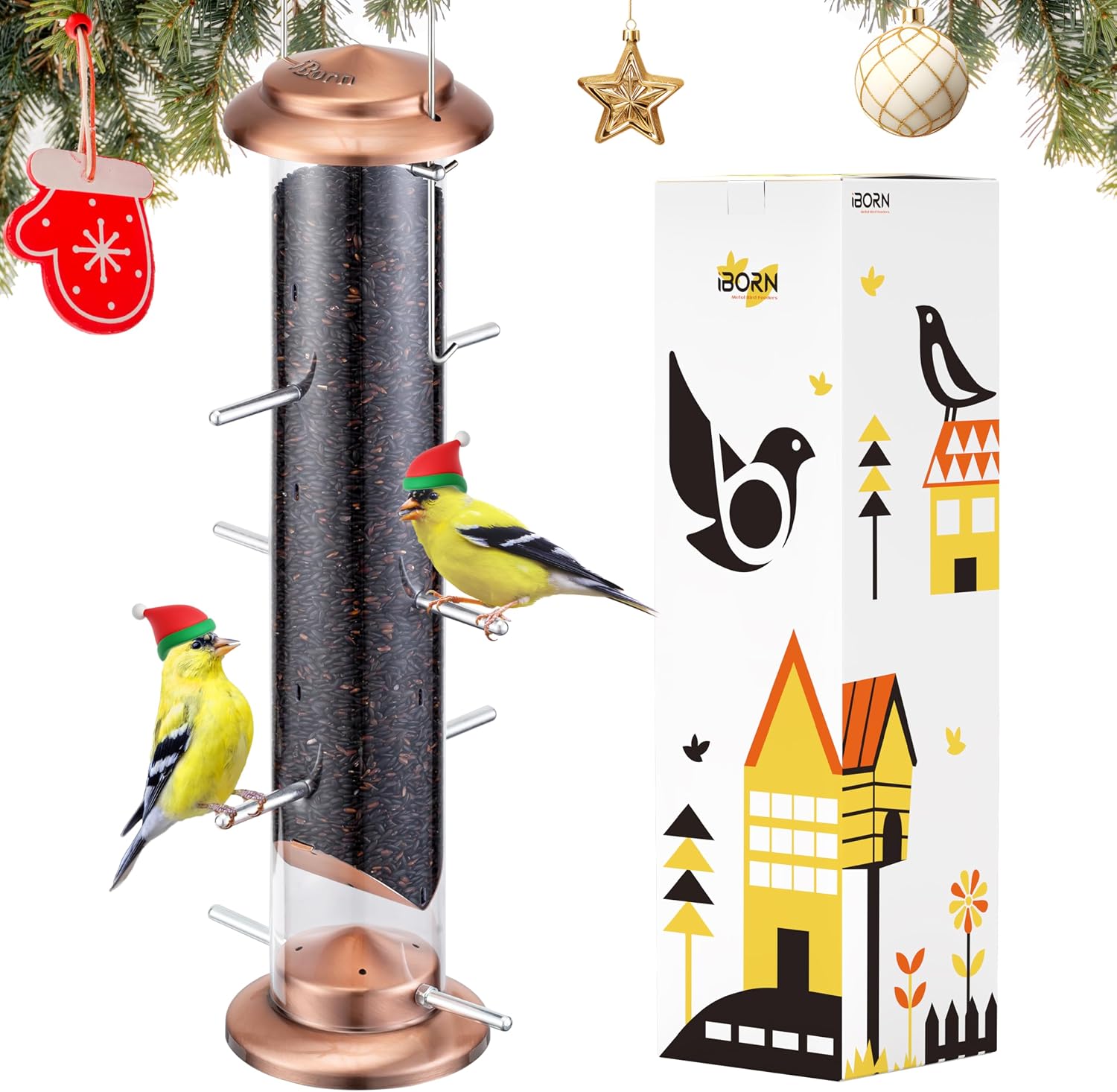 [iBorn Nyjer & Thistle Bird Feeder for Outdoors Hanging，Finch Feede (B081D5D6PL)](/dp/B081D5D6PL)