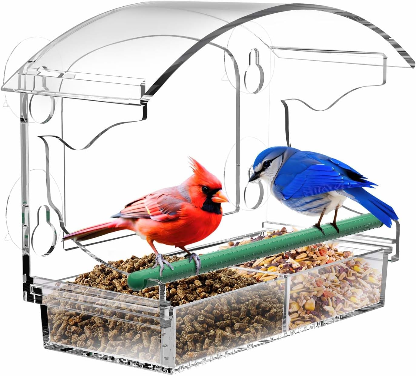 Clear Acrylic Window Bird Feeder with 4 Strong Suction Cups (B0CBSKTTDH)