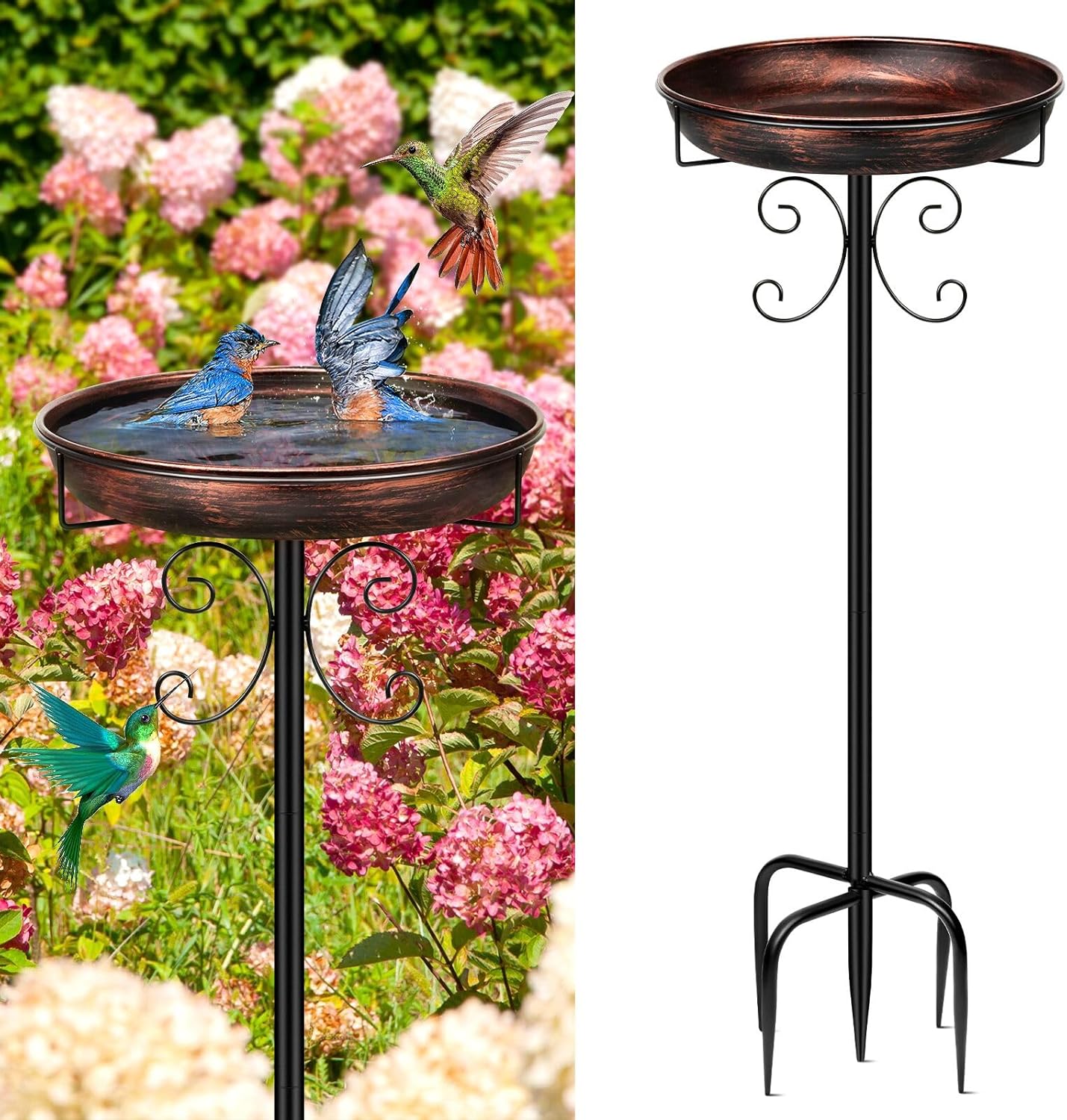 Daoeny 35In Metal Bird Bath (B0CZ63PY86)