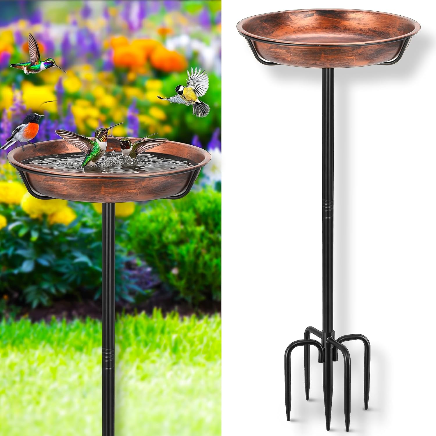 Gtongoko Metal Bird Bath (B0DQCPDR6B)