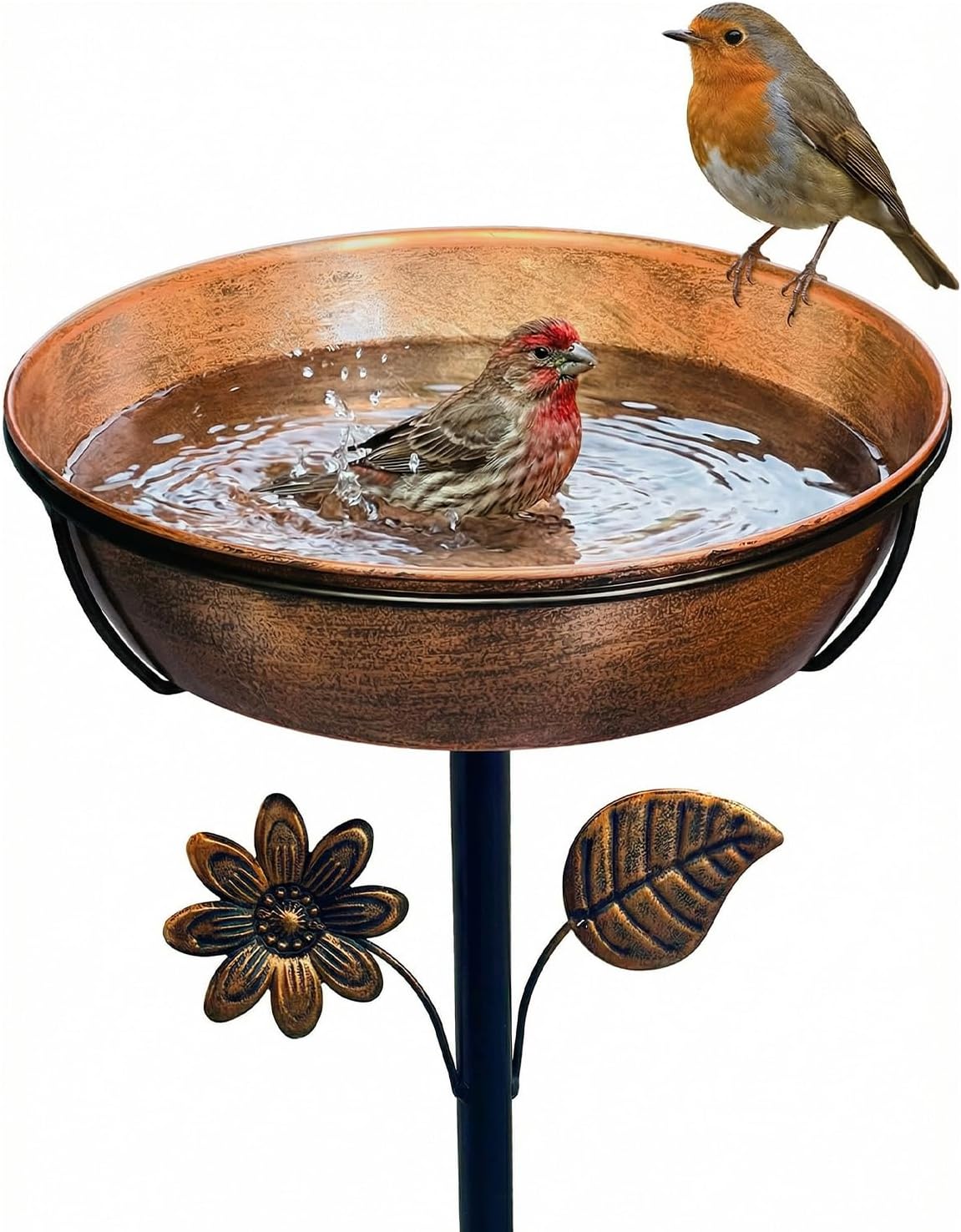 12-inch Metal Bird Bath (B0GCS4W935)