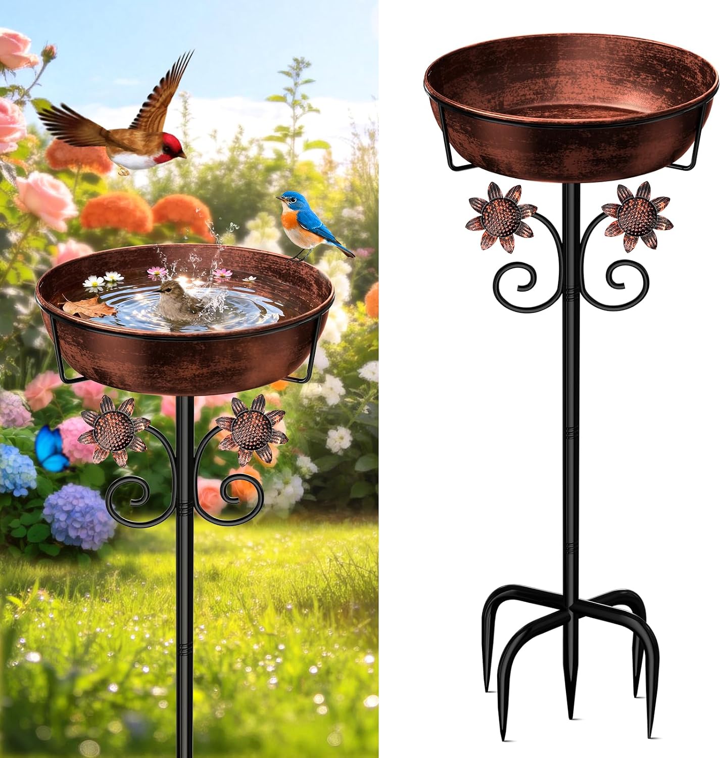 3-inch Deep Metal Bird Bath (B0GZTXCC9J)